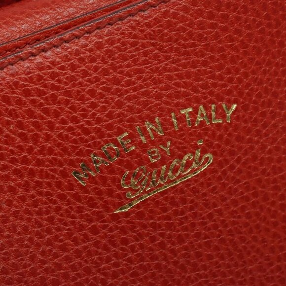 GUCCI Tote Bag Leather Red Gold 354397. Auth bs28080 - Picture 10 of 15